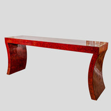 Load image into Gallery viewer, 1970s red lacquer crackleware console table by Enrique Garcel