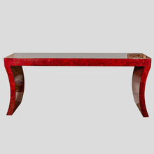 Load image into Gallery viewer, 1970s red lacquer crackleware console table by Enrique Garcel