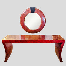 Load image into Gallery viewer, 1970s red lacquer crackleware console table by Enrique Garcel