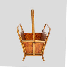 Load image into Gallery viewer, 1970s Bamboo and rattan magazine holder
