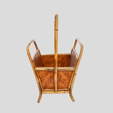 Load image into Gallery viewer, 1970s Bamboo and rattan magazine holder
