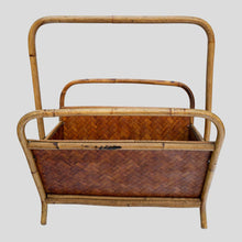 Load image into Gallery viewer, 1970s Bamboo and rattan magazine holder
