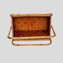 Load image into Gallery viewer, 1970s Bamboo and rattan magazine holder
