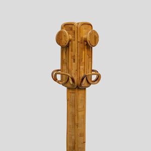 970s Bamboo rattan coat hanger by Vivai del sud