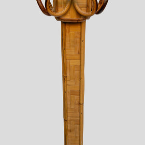 970s Bamboo rattan coat hanger by Vivai del sud
