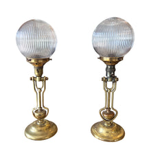 Load image into Gallery viewer, Pair of Benson's 1920's Ship's Master Suite Table or Wall Lamps