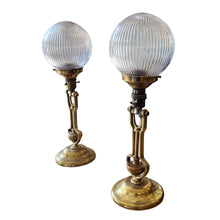 Load image into Gallery viewer, Pair of Benson's 1920's Ship's Master Suite Table or Wall Lamps
