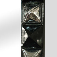 Load image into Gallery viewer, Black and silver diamond cut Murano glass Mirror