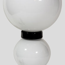 Load image into Gallery viewer, Pair of hand blown glass white and black table lamps