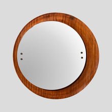 Load image into Gallery viewer, Circular teak plywood frame mirror by Stilcasa