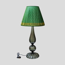 Load image into Gallery viewer, Pair of tall smoke grey Blown Murano glass table lamps