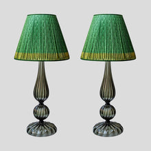 Load image into Gallery viewer, Pair of tall smoke grey Blown Murano glass table lamps