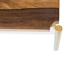 Load image into Gallery viewer, Rosewood and brass Osvaldo design coffee table