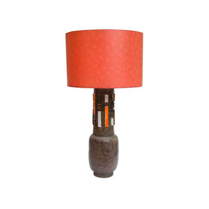 1950s Terra Orange and White Studio Ceramic Lamp by Aldo Londi