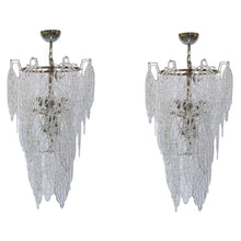 Load image into Gallery viewer, Italian Murano design blown Ragnatela clear glass chandelier