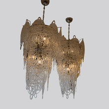 Load image into Gallery viewer, Italian Murano design blown Ragnatela clear glass chandelier