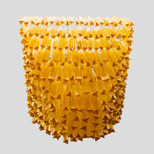 Load image into Gallery viewer, Large square Venini amber colour triedri glass ceiling light