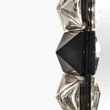 Load image into Gallery viewer, Black and silver diamond cut Murano glass Mirror