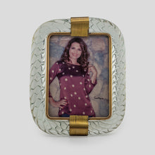 Load image into Gallery viewer, Vintage picture frame Murano clear glass with brass signed Seguso Vetri