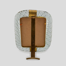 Load image into Gallery viewer, Vintage picture frame Murano clear glass with brass signed Seguso Vetri