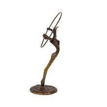 Load image into Gallery viewer, Bronze figure of a hoop dancer ca 1978