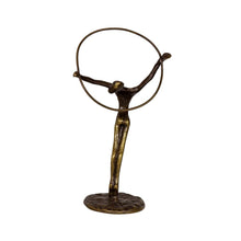 Load image into Gallery viewer, Bronze figure of a hoop dancer ca 1978