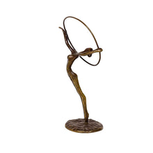 Load image into Gallery viewer, Bronze figure of a hoop dancer ca 1978