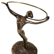 Load image into Gallery viewer, Bronze figure of a hoop dancer ca 1978
