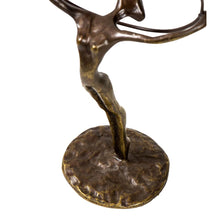 Load image into Gallery viewer, Bronze figure of a hoop dancer ca 1978