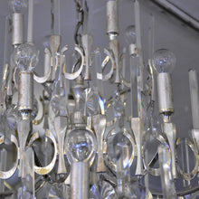 Load image into Gallery viewer, A large silver plated Gaetano Sciolari chandelier