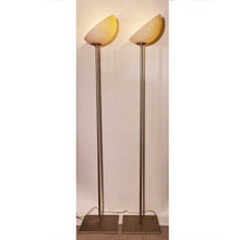 Load image into Gallery viewer, Pair of yellow and white Murano glass floor lamps