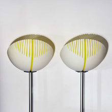 Load image into Gallery viewer, Pair of yellow and white Murano glass floor lamps
