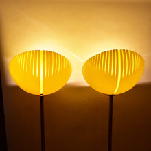 Load image into Gallery viewer, Pair of yellow and white Murano glass floor lamps