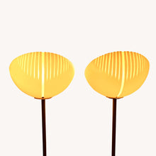 Load image into Gallery viewer, Pair of yellow and white Murano glass floor lamps
