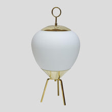 Load image into Gallery viewer, Pair of glass and brass table lamps in style of Stilnovo