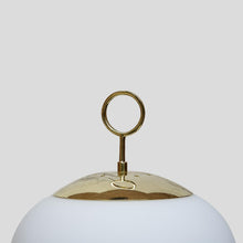 Load image into Gallery viewer, Pair of glass and brass table lamps in style of Stilnovo