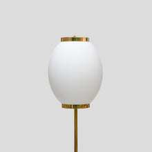 Load image into Gallery viewer, Pair of 1980s floor lamps brass and glass Italian design