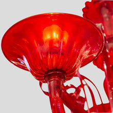 Load image into Gallery viewer, Campari red 12 lighters Venetian ceiling light