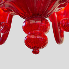 Load image into Gallery viewer, Campari red 12 lighters Venetian ceiling light