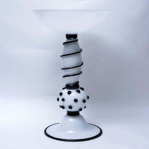 Black and white Murano cup vase