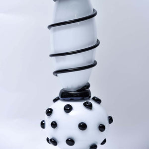 Black and white Murano cup vase