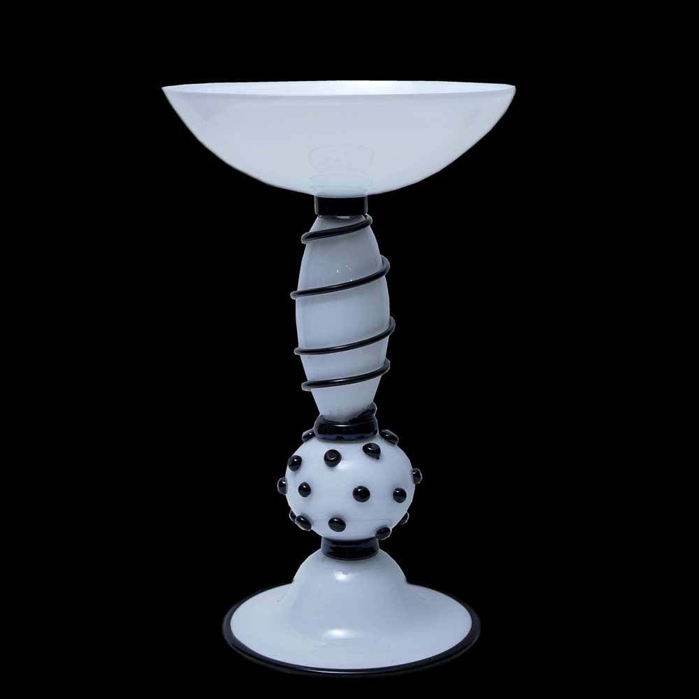 Black and white Murano cup vase
