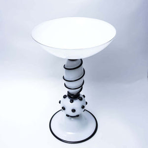 Black and white Murano cup vase