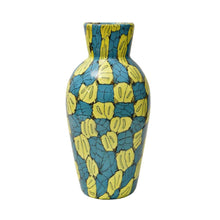 Load image into Gallery viewer, Yellow and Turquoise colour blown vase by Vittorio Ferro
