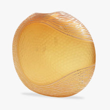 Load image into Gallery viewer, Amber and Gold Murano Battuto Vase