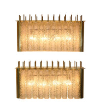Load image into Gallery viewer, Pair of glass and Brass Tubi Tempio wall lights