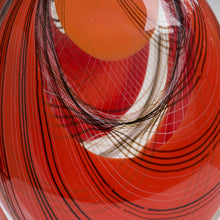 Load image into Gallery viewer, Red and black colour Romano Dona blown glass vase
