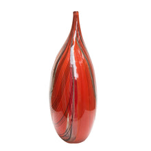 Load image into Gallery viewer, Red and black colour Romano Dona blown glass vase

