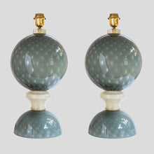 Load image into Gallery viewer, Pair of table lamps blown grey Murano glass