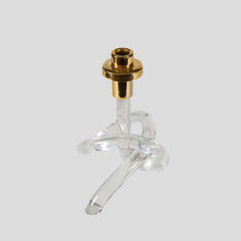 Load image into Gallery viewer, 1960s Single candlestick Pretzel lucite and brass